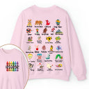 Personalized Pencil Crayon Name Teacher Two Sided Sweatshirt 2MAT88