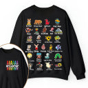 Personalized Pencil Crayon Name Teacher Two Sided Sweatshirt 2MAT88