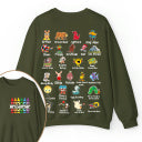 Personalized Pencil Crayon Name Teacher Two Sided Sweatshirt 2MAT88