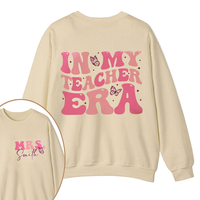 Personalized Name In My Teacher Era Teacher Two Sided T-Shirt inmy