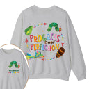 Personalized Name Progress Over Perfection Teacher Two Sided Sweatshirt 2MAT88
