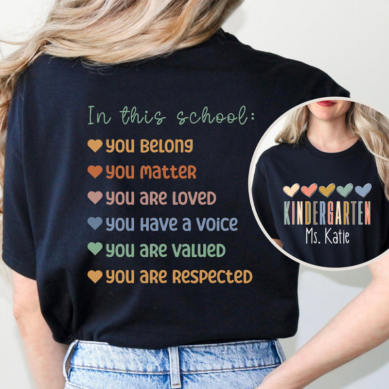 Personalized Name In My Teacher Era Teacher Two Sided T-Shirt inmy