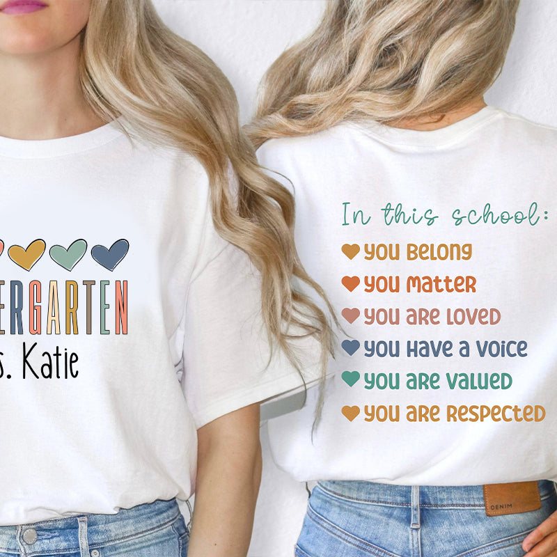 Personalized Name In This School You Are Teacher Two Sided T-Shirt 2MAT88