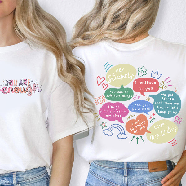 Personalized Club De Maestras Chidas Teacher Two Sided T-Shirt 2MAT68