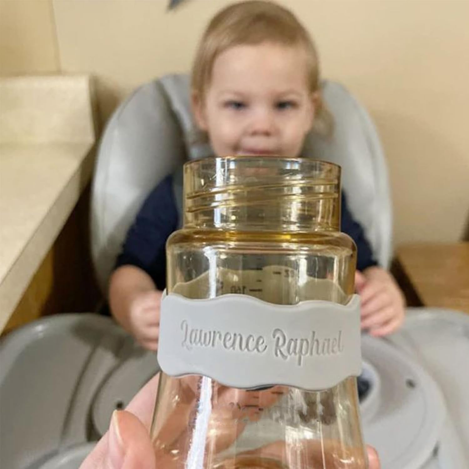 Personalized Silicone Bottle Label For Family,Safe Silicone Cup Tag For Christmas Gifts,Custom Water Bottle Label For Children Bottle