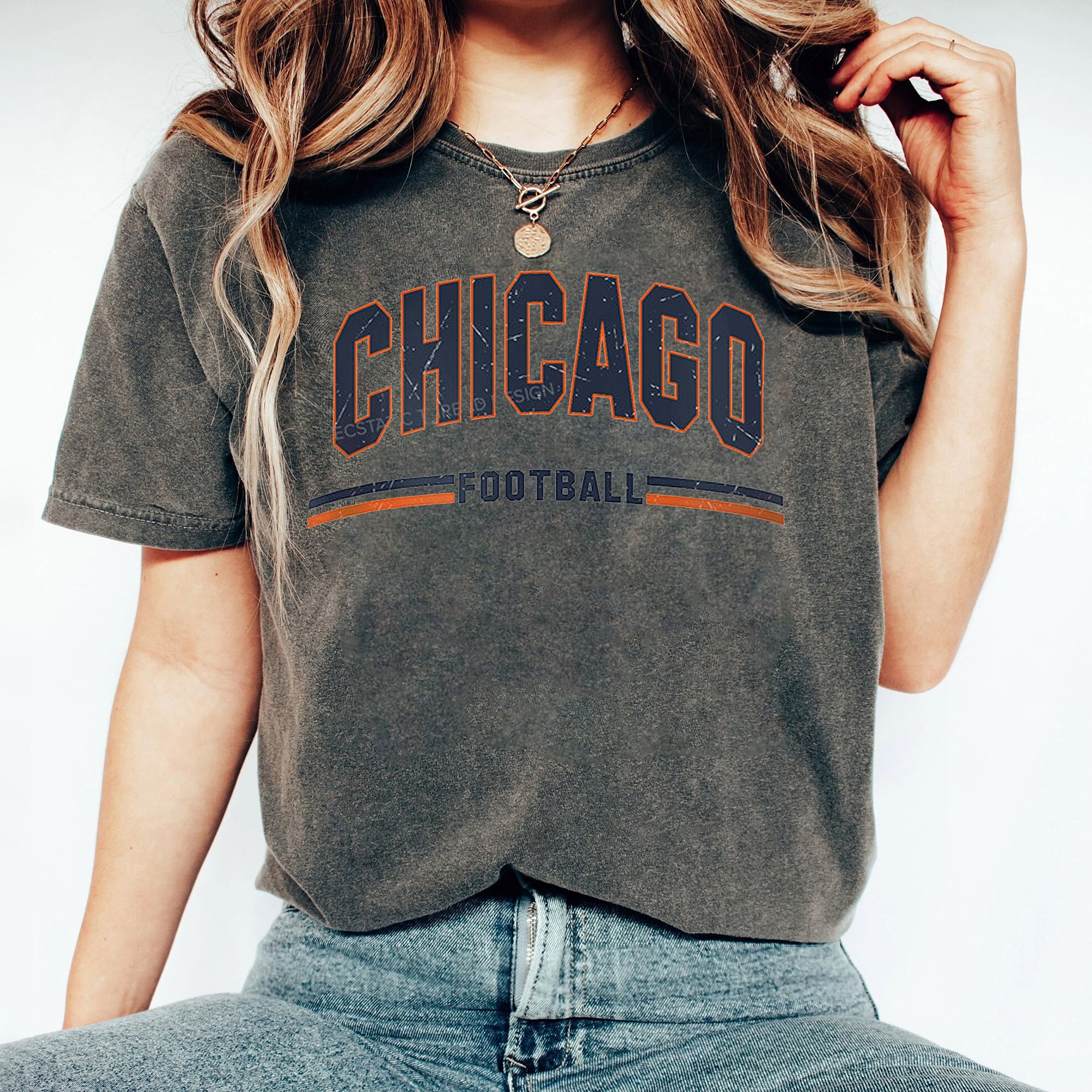 Vintage Chicago Football Shirt, Distressed Chicago Football T Shirt, sr, Chi Football, Chicago Football Fan, For Women and Men KKK