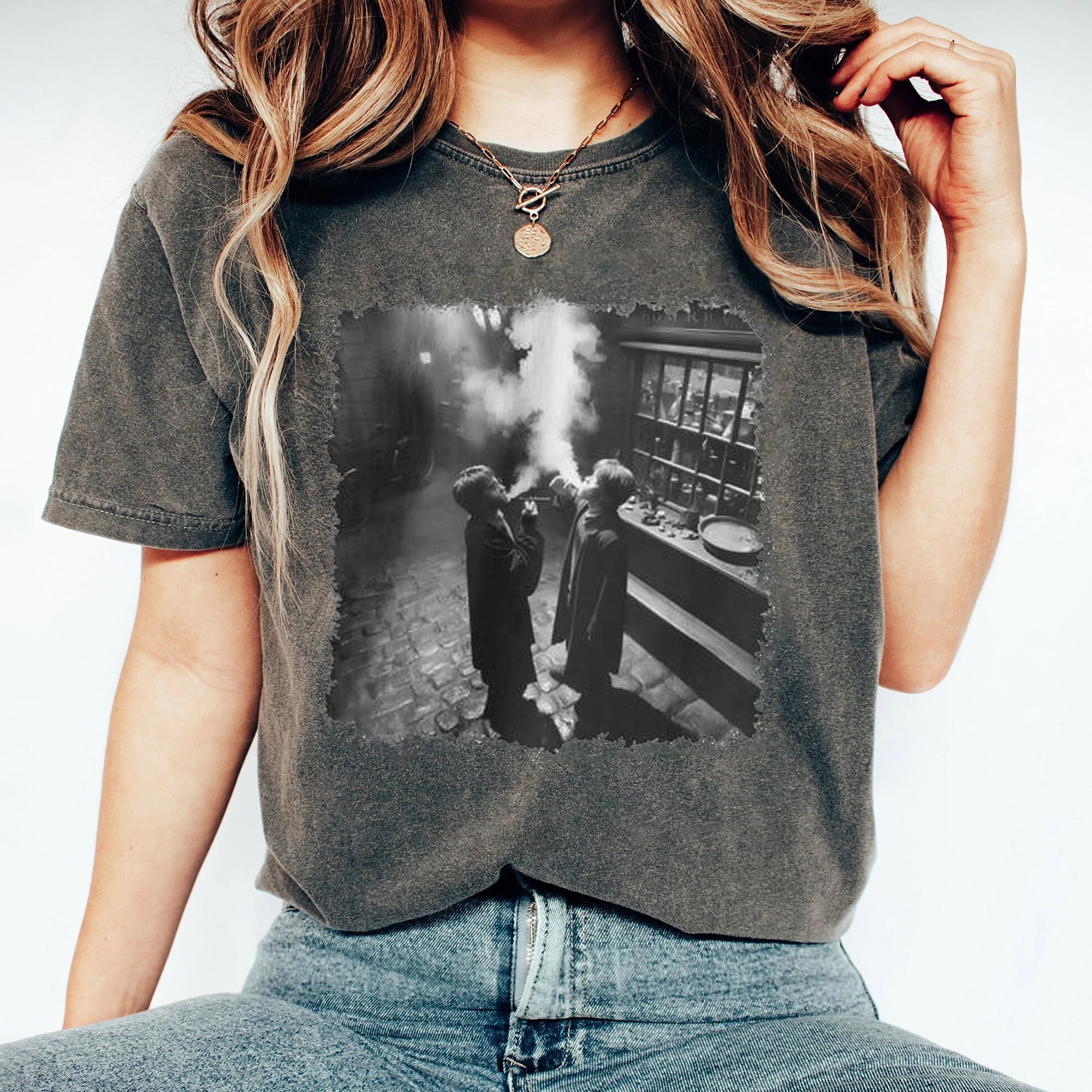 Harry and Ron Smoking Shirt Potter Tshirt Wizarding Fan Shirt Potterhead Christmas Birthday Gift Potter Book Funny 90s Vintage Meme Shirt DDD