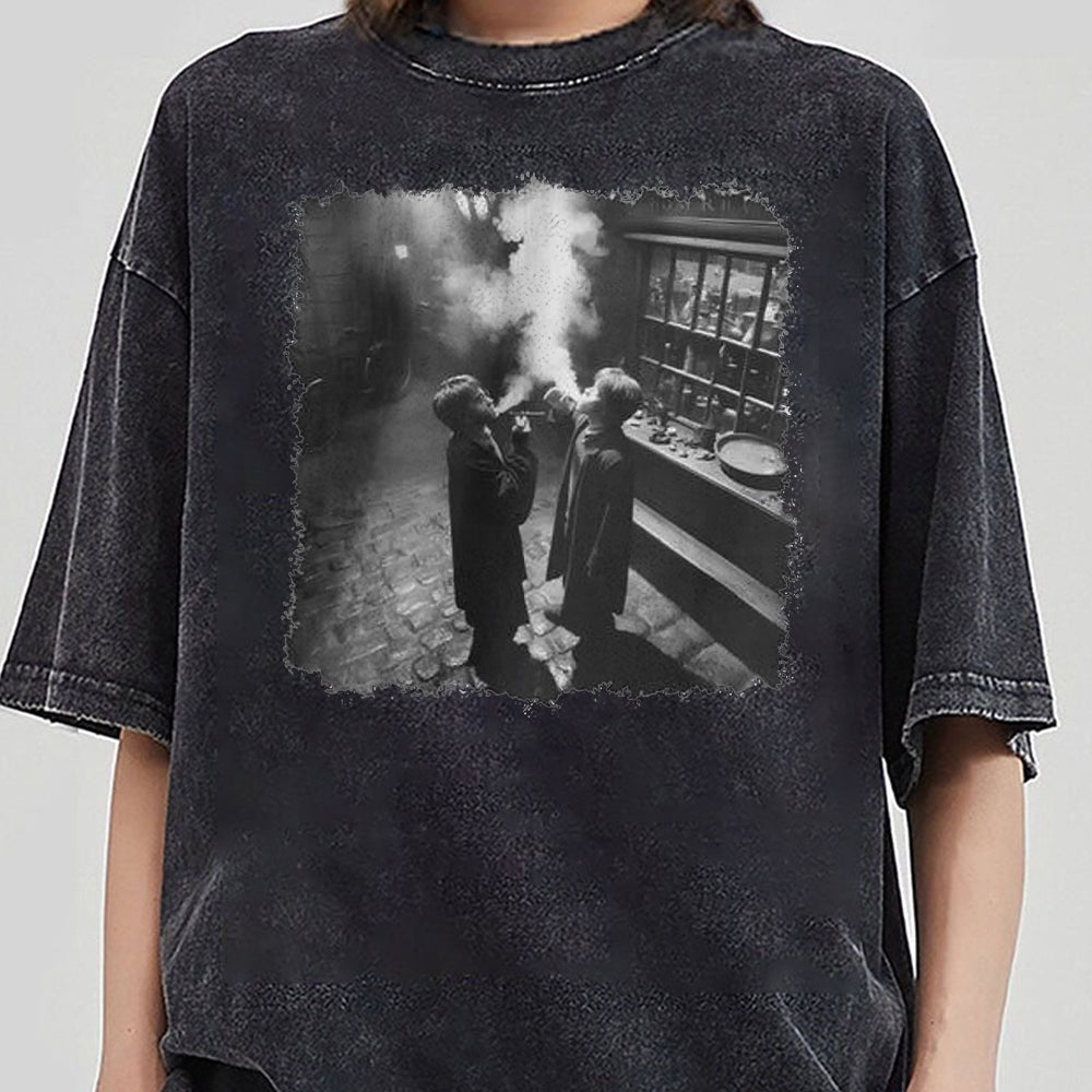 Harry and Ron Smoking Shirt Potter Tshirt Wizarding Fan Shirt Potterhead Christmas Birthday Gift Potter Book Funny 90s Vintage Meme Shirt DDD