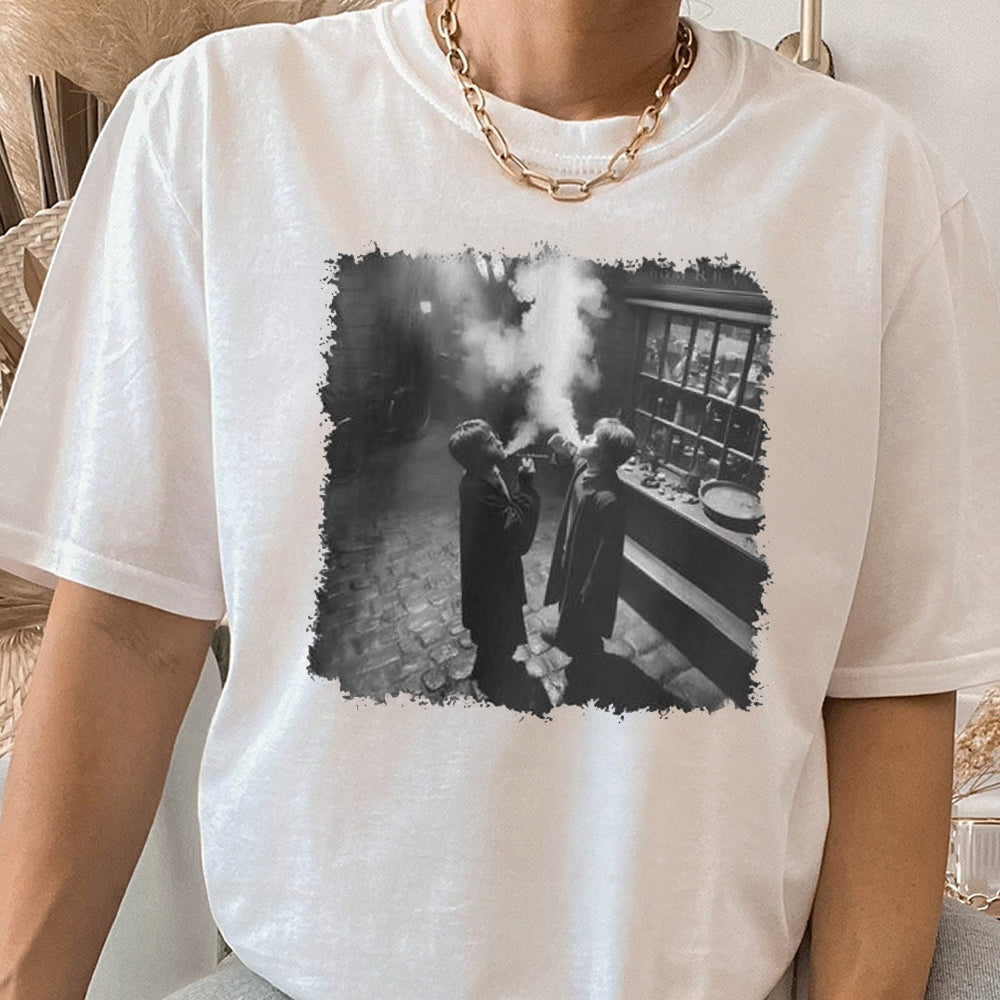 Harry and Ron Smoking Shirt Potter Tshirt Wizarding Fan Shirt Potterhead Christmas Birthday Gift Potter Book Funny 90s Vintage Meme Shirt DDD