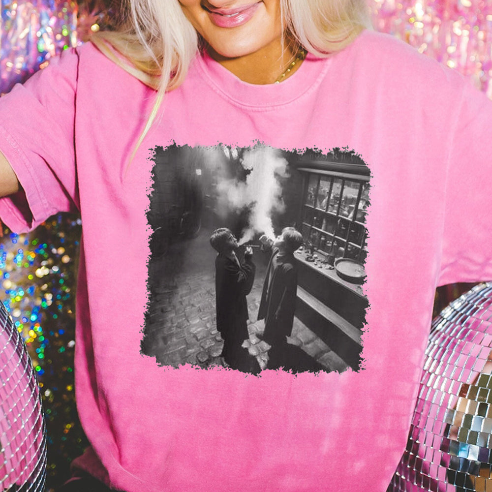 Harry and Ron Smoking Shirt Potter Tshirt Wizarding Fan Shirt Potterhead Christmas Birthday Gift Potter Book Funny 90s Vintage Meme Shirt DDD