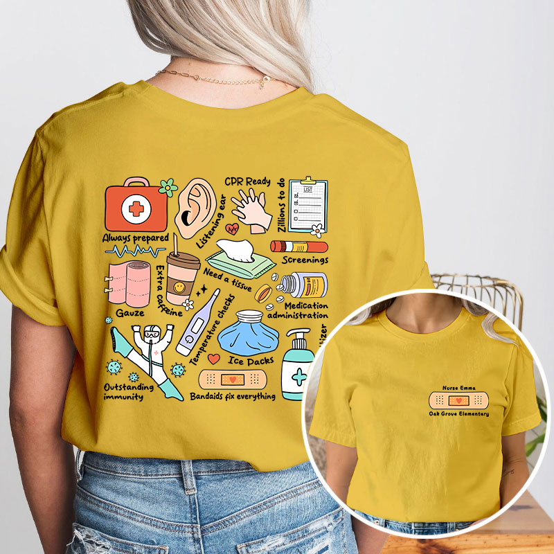 Personalized School Nurse Two Sided T-Shirt 2MAT88