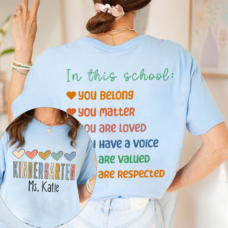 Personalized Teacher's Name FRI YAY Teacher Two Sided T-Shirt 2MAT68