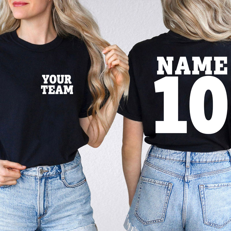 Personalized Team Name And Number Team Teacher Two Sided T-Shirt 2MAT88