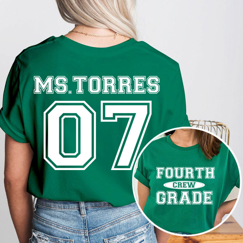 Personalized My Class Crew Teacher Two Sided T-Shirt 2MAT88