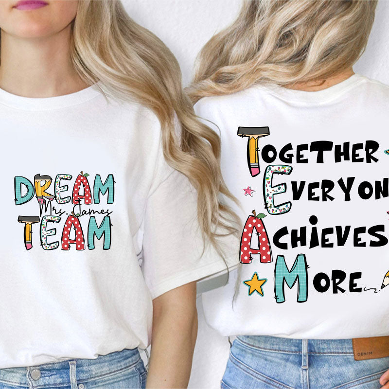 Personalized I Helping Small Hands Do Big Things Teacher Two Sided T-Shirt 2MAT68