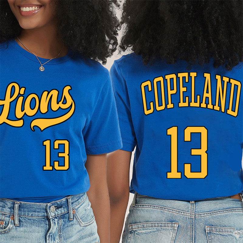 Personalized Mascot And Your Number Simple Font Design Teacher Two Sided T-Shirt 2MAT88