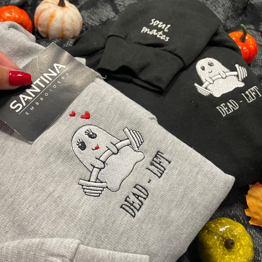 Deadlift his and hers embroidered halloween sweatshirt, hoodie EMHA0909S