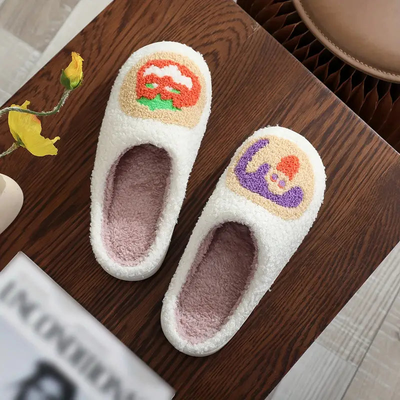 Cartoon Pattern" Cozy Halloween Cookie Embroidered Plush Slippers - Unisex, Vintage 90S Style, All-Season Comfort
 SL0808 28