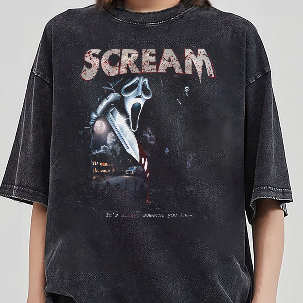 Scream Vintage Halloween Tshirt, Halloween Shirt, Ghostface Shirts, Horror Movie Tee, Halloween Party, Hoodie, Sweatshirt  DDD