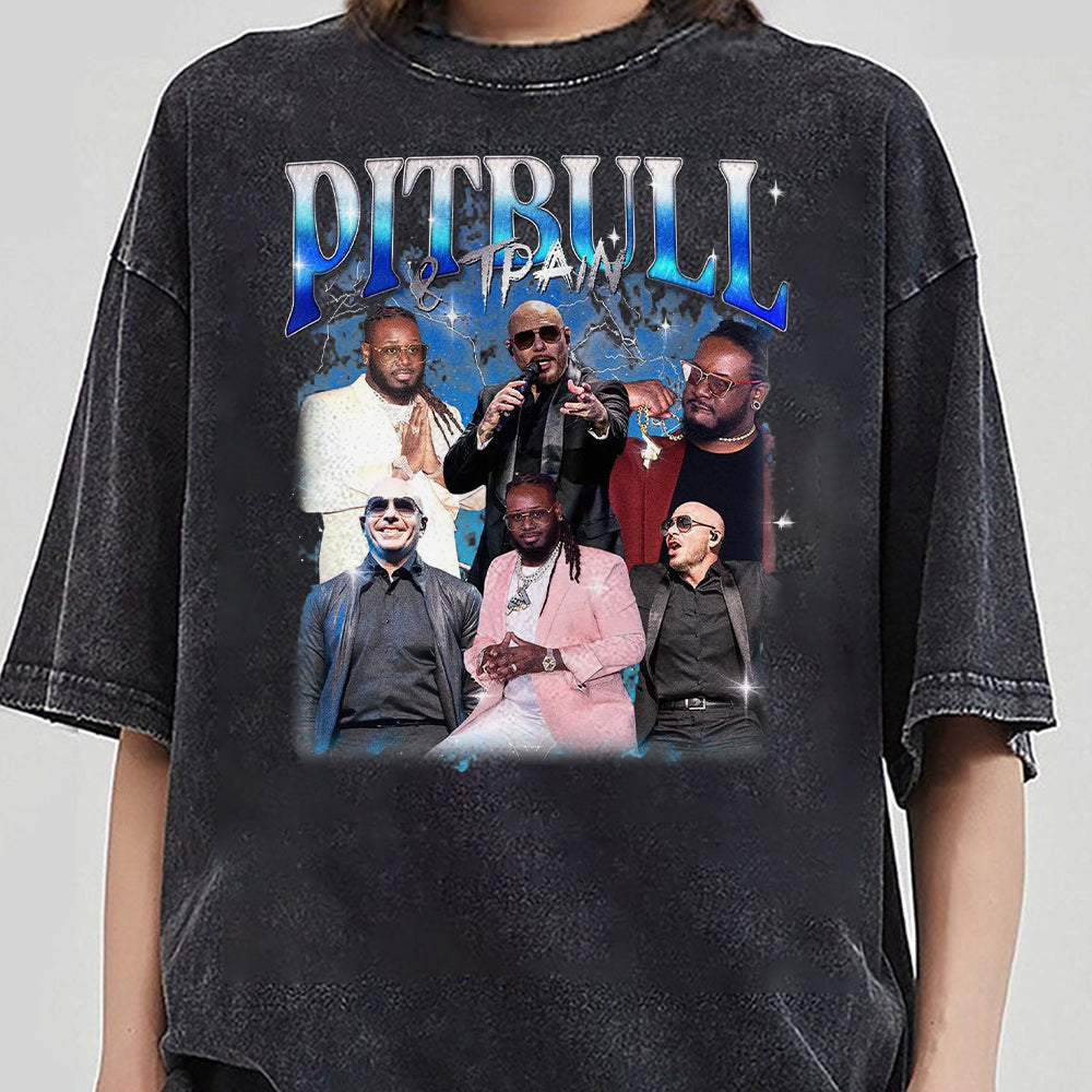 Limited Pitbull and Tpain Vintage s Shirt, Gift For Woman and Man Unisex T-Shirt FFF