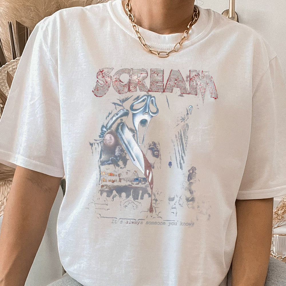 Scream Vintage Halloween Tshirt, Halloween Shirt, Ghostface Shirts, Horror Movie Tee, Halloween Party, Hoodie, Sweatshirt  DDD