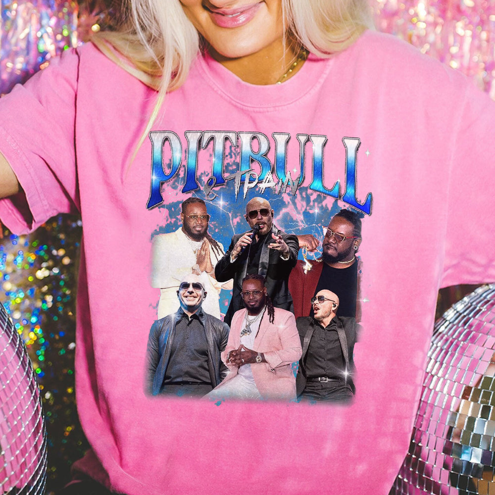 Limited Pitbull and Tpain Vintage s Shirt, Gift For Woman and Man Unisex T-Shirt FFF