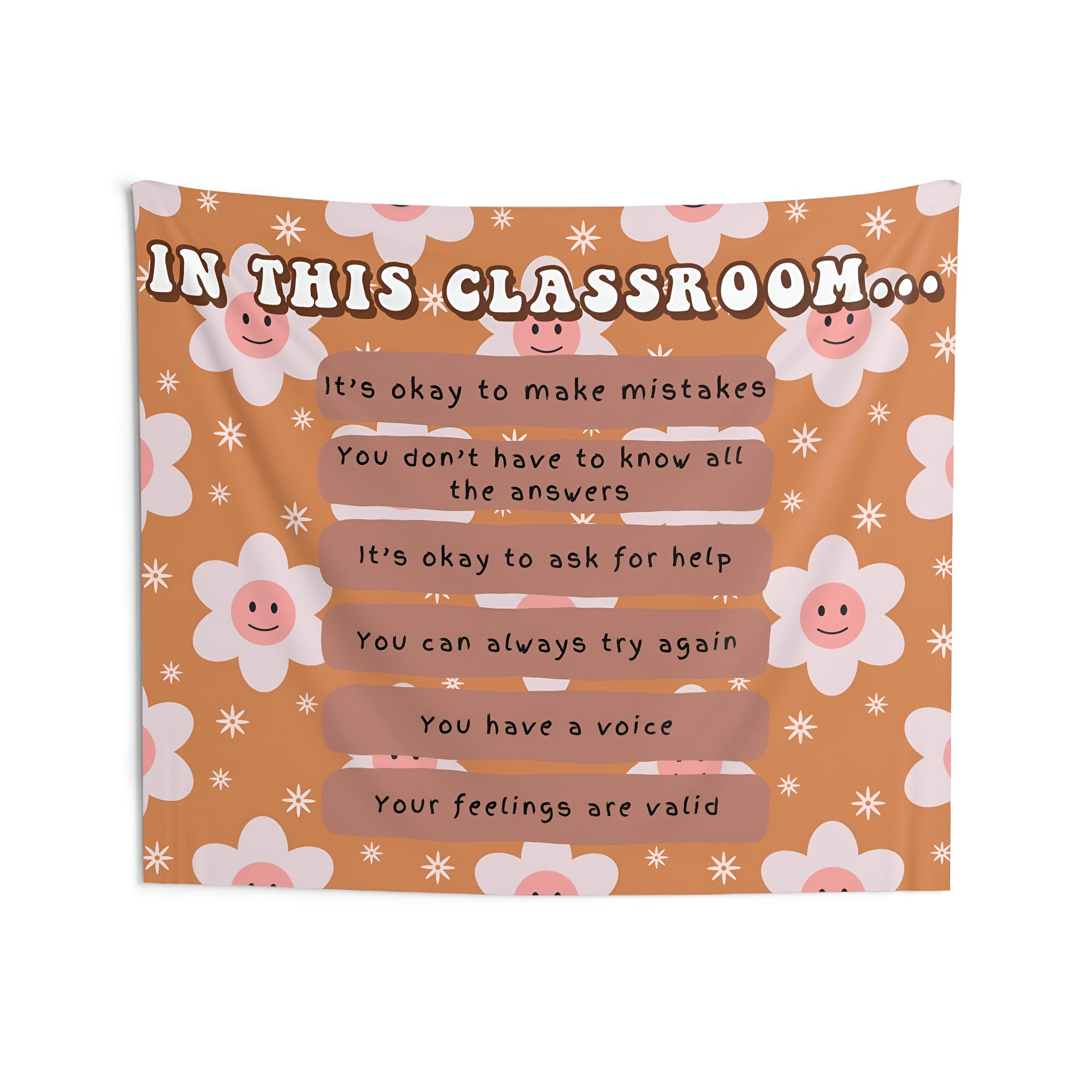 Classroom Tapestry, Teacher Reminders Decor, Neutral class decor, Teacher wall art, Classroom welcome sign Tapes