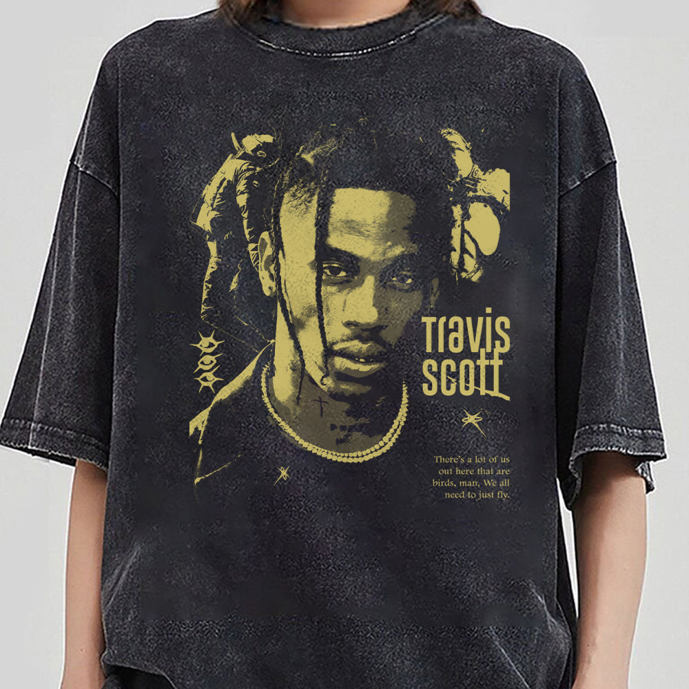 Travis Scott T-Shirt Vintage Y2K, Kanye West, Drake, Lil Wayne, Jay-Z, Eminem, Nas, Retro Hip Hop Tee, 2000s Rapper Merch KKK