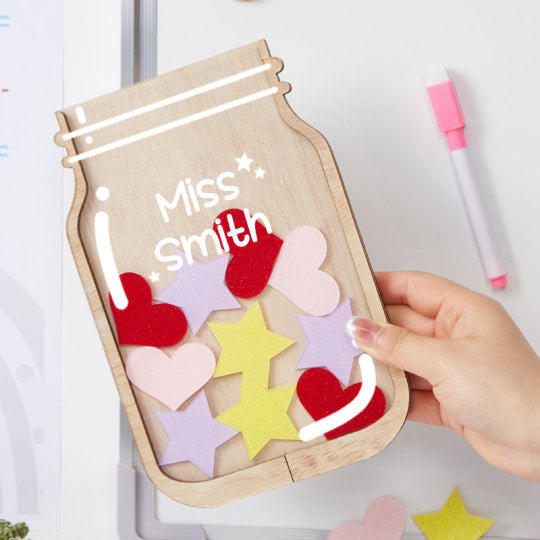 Personalized Fill The Jar With Hearts And Stars Teacher Reward Jar rejar