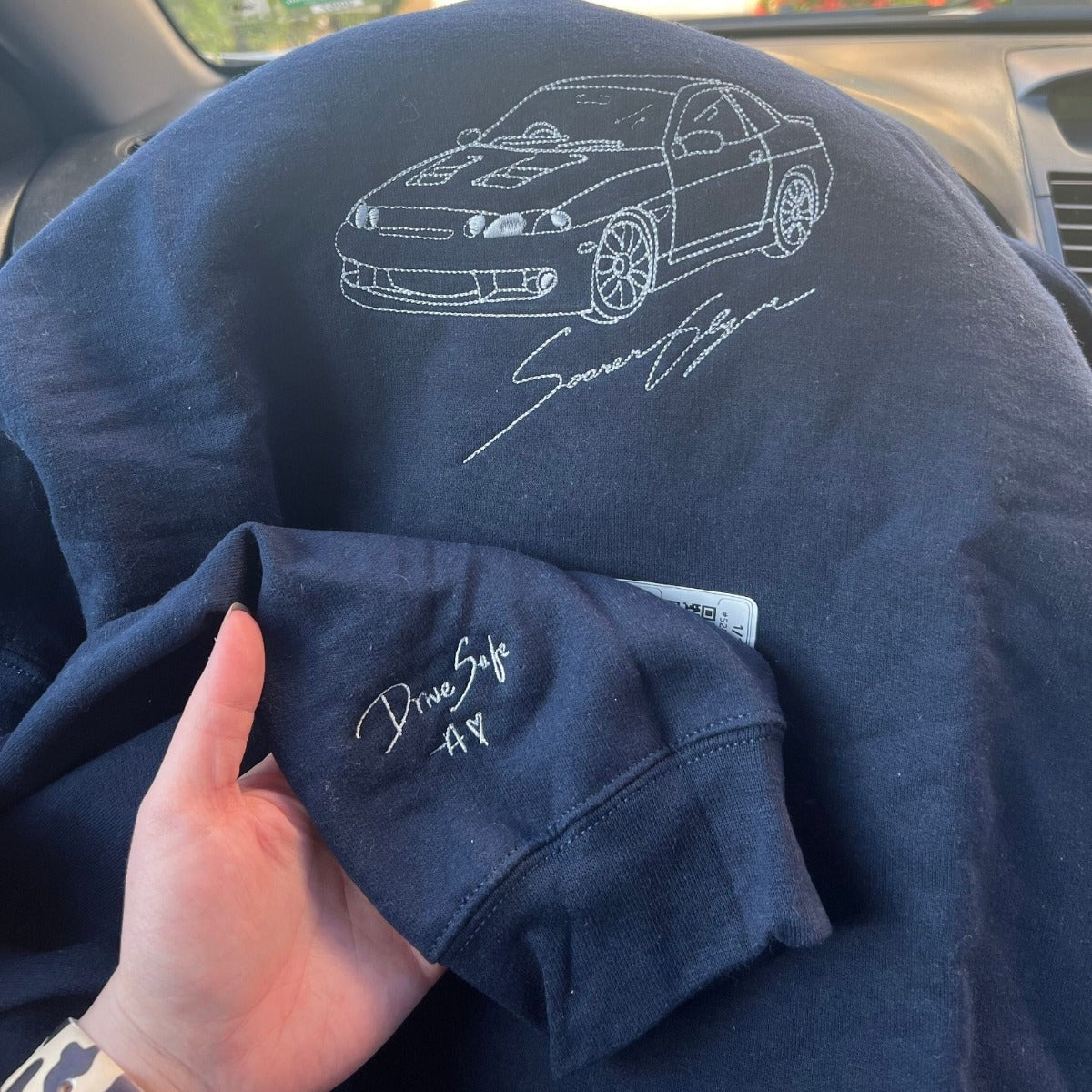 Custom Embroidered Car Hoodie, Sweatshirt em1