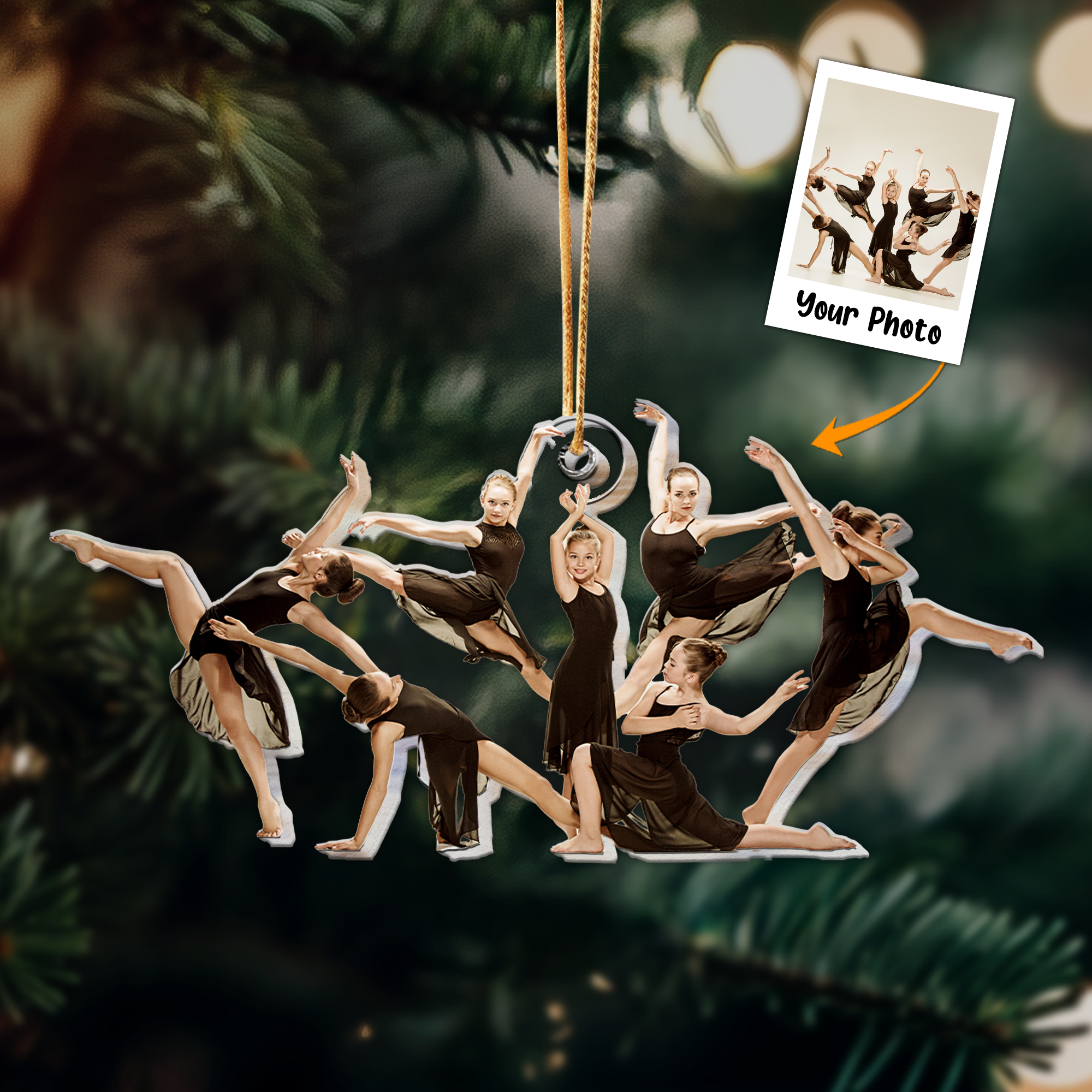 Group Ballerina Dancing Ballet - Personalized Acrylic Photo Ornament ORN0810