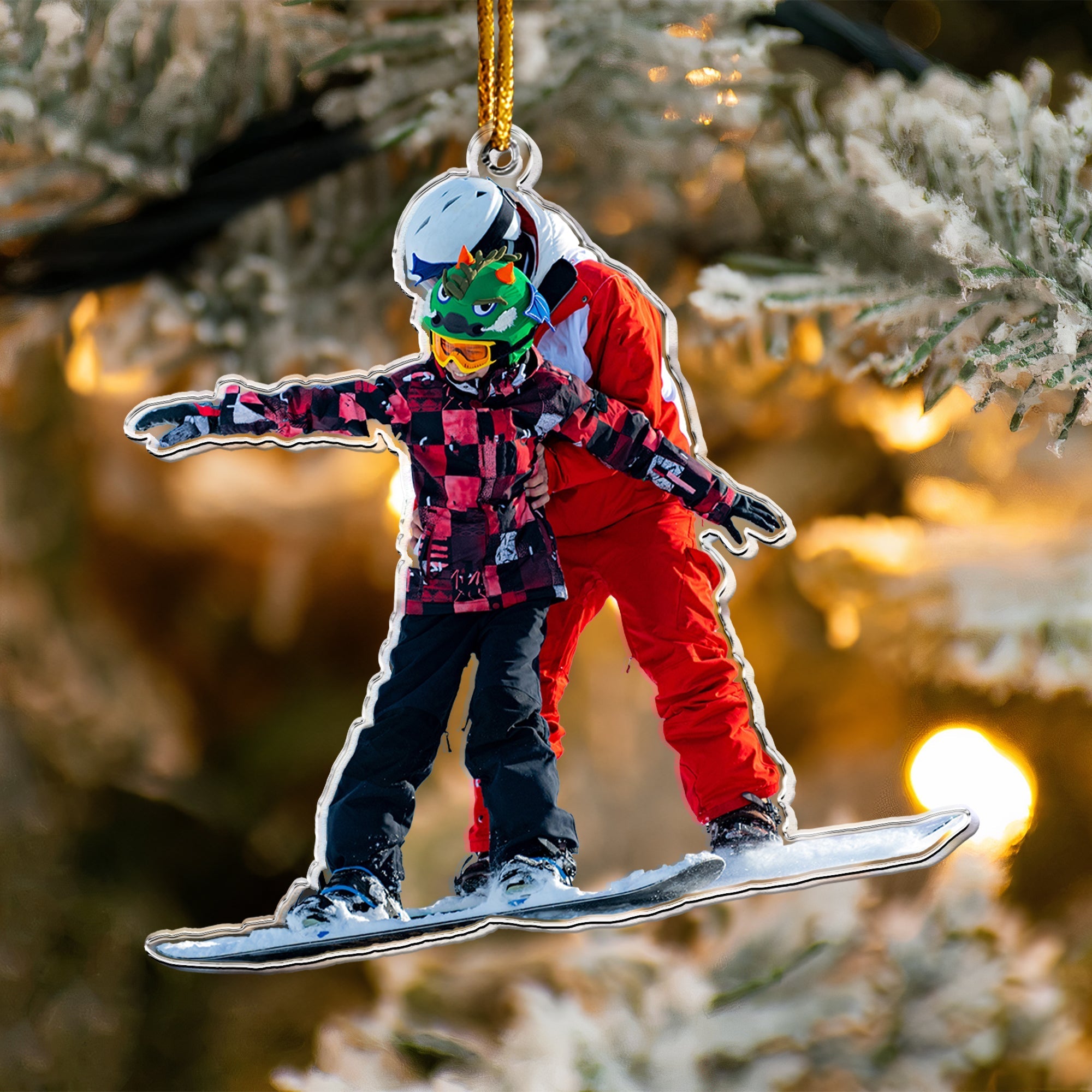 Snowboarding Gift Presents For Snowboarders - Personalized Acrylic Photo Ornament ORN0810