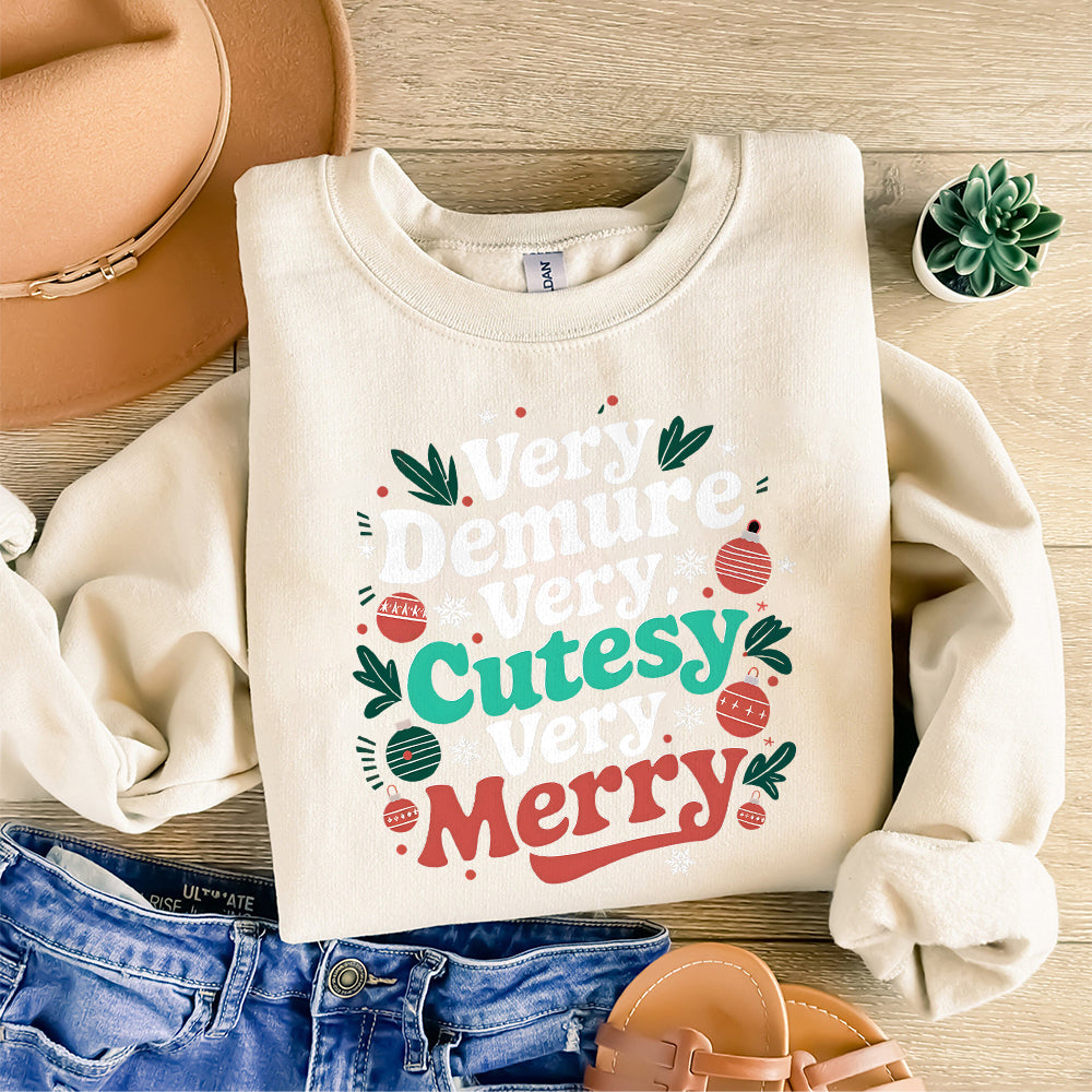 Very Demure Very Cutesy Very Merry Png SVG, Demure Merry Png SVG, Very Demure Christmas png SVG, Gift For Demure Girls Women, Demure Merry S76 ZAA