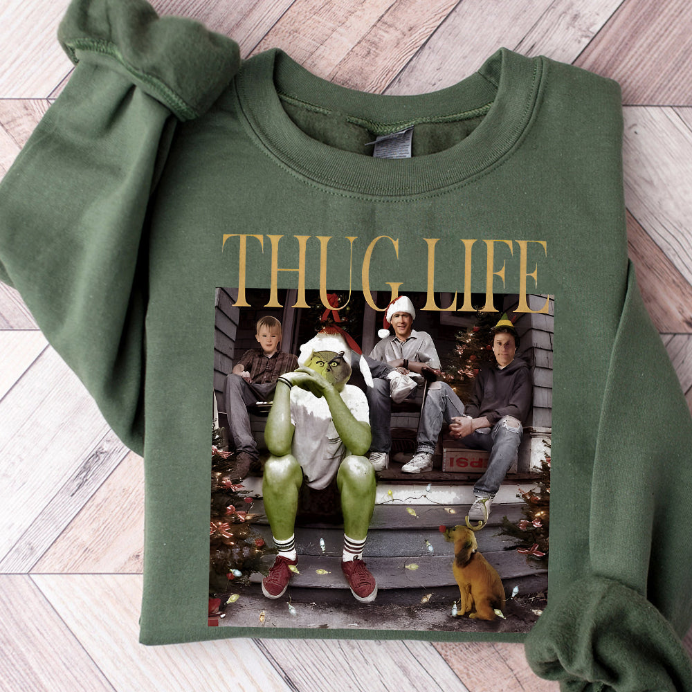 Thug Life Grinch Sweatshirt, Grinchmas Season Christmas Friends Sweatshirt, Thug Life Christmas Movie Sweater, Christmas Gifts, Ugly Sweater TM1510 08