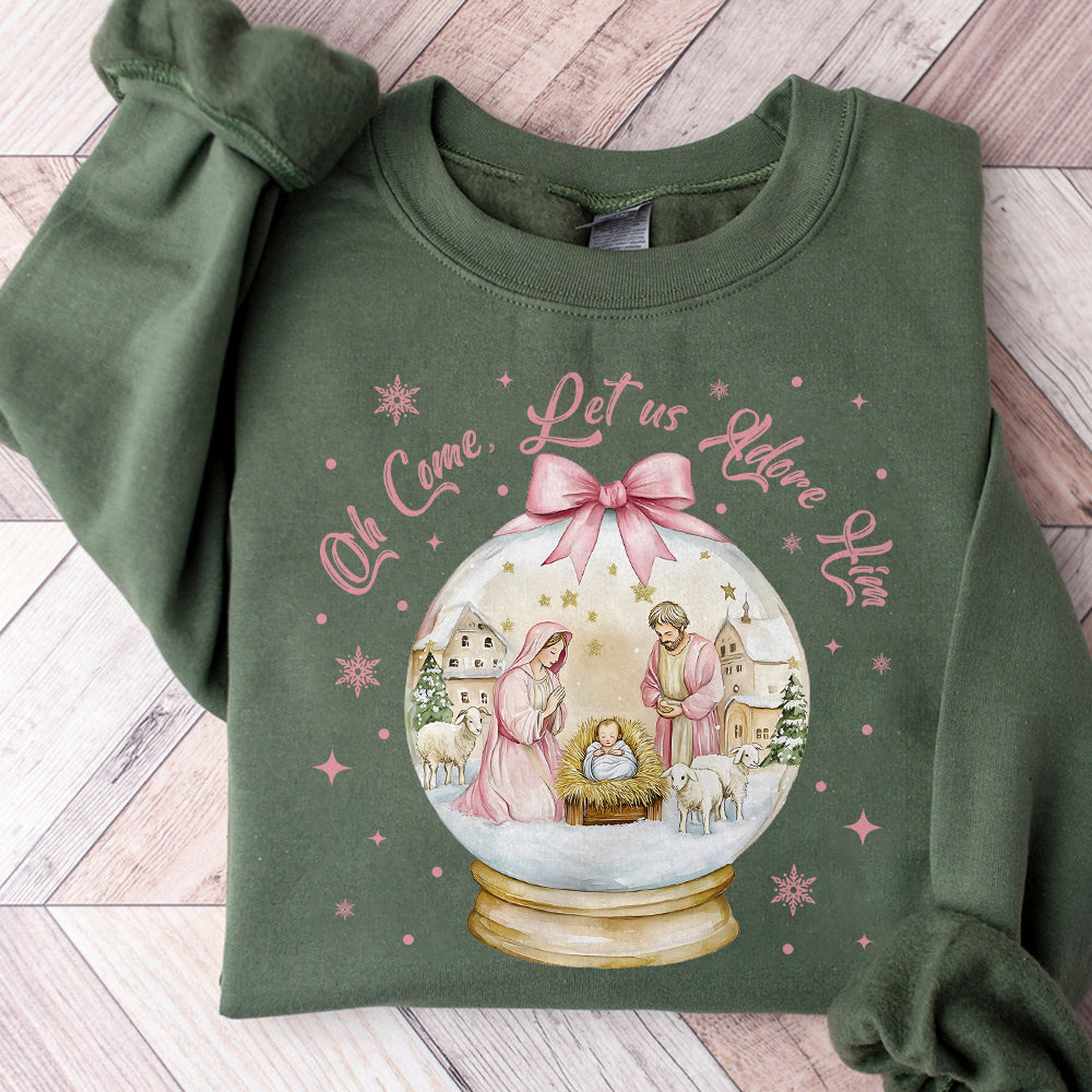 Oh Come Let Us Adore Him Png, Nativity Scene Christmas Png, Coquette Jesus Christmas Png, Baby Jesus Png, Oh Holy Night Png, Hand Drawn S198 abccc