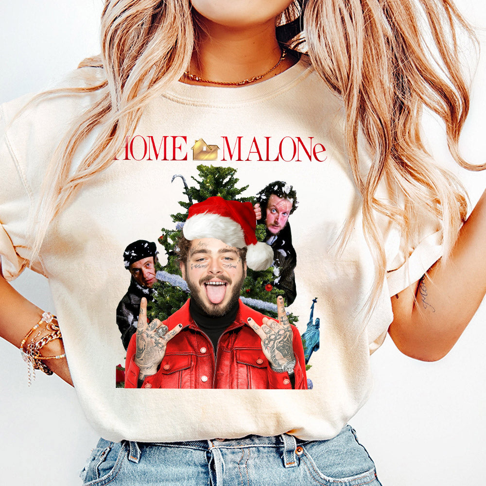 Home Malone Sweatshirt, Ugly Christmas Sweathirt, Funny Christmas Sweathirt, Home Alone Sweathirt,Ghost Malone Shirt TMN