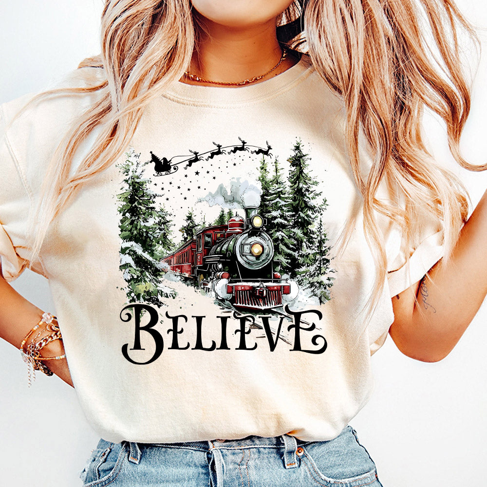 Believe North Pole Train Png, Christmas Train To North Pole, Christmas Design Gift For Her Christmas Sublimation Design Png Download Digital S267