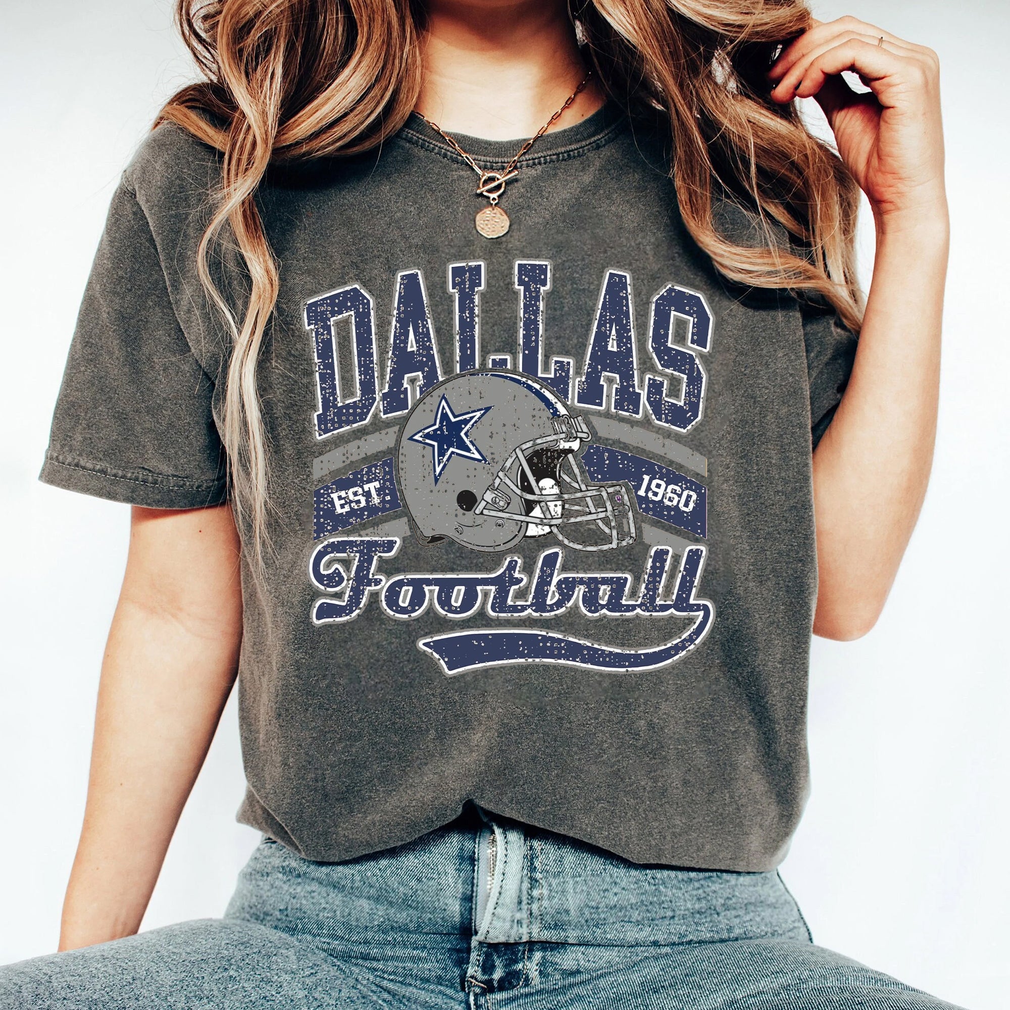 Retro Dallas Football Shirt, Cowboys Team Shirt, Vintage Texas Shirt, Dallas Football Tee, Cowboys Shirt, Oversized Dallas Team T-shirt HHH TDCAO