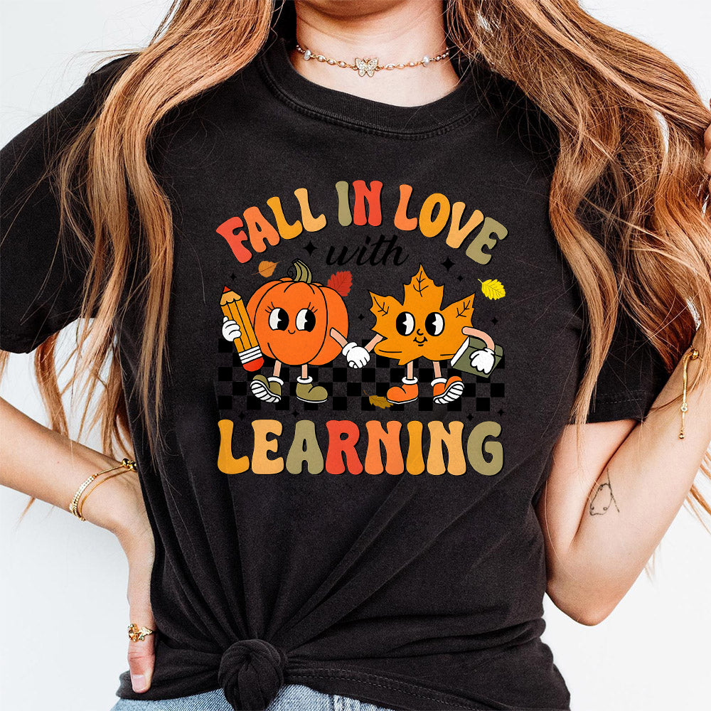 Groovy Teacher Png, Teacher Fall Png, Fall In Love With Learning Teacher, Teacher Pumpkin Png, Retro Teacher Png PNG0710 09 NPN