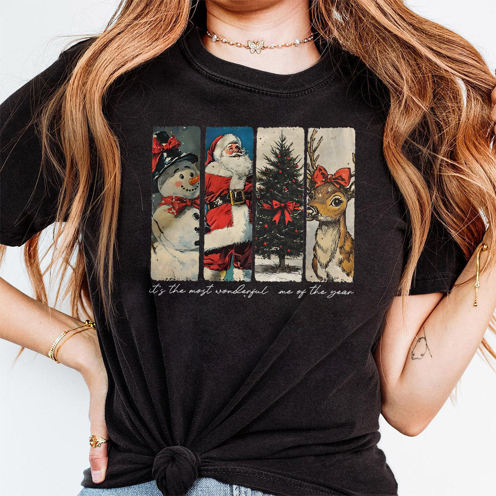 It's the most wonderful time of the year png, Santa Claus png, Vintage Christmas png, Christmas Coquette bow png, Reindeer snowman png S28 NAA