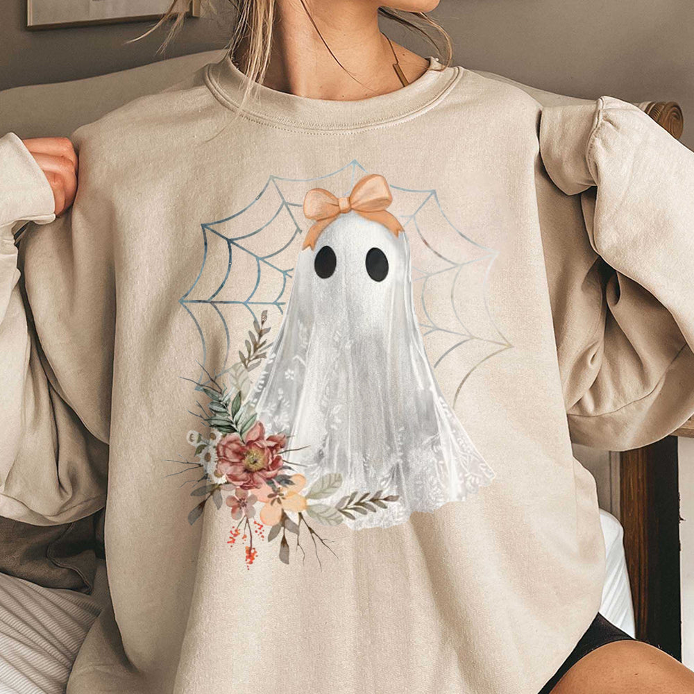 Halloween Lace Ghost Shirt, Spooky Coquette Shirt, Girly Ghost Lacey Ghost Shirt, Spooky Season Shirt, Ghost Floral Halloween Mama, CCC