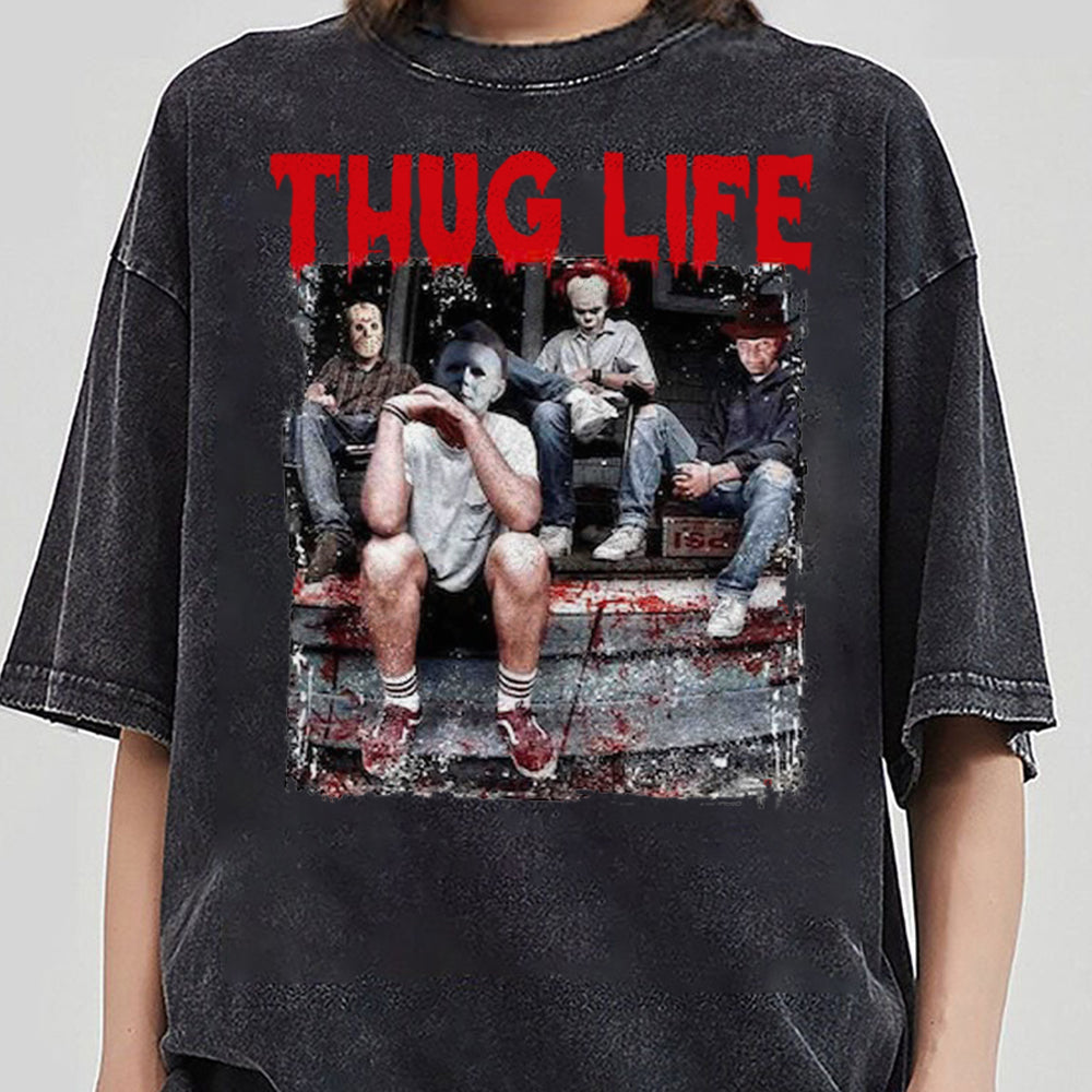 Thug Life Horror Movie Shirt, Friends Horror Characters Shirt, Horror Movie Killers Shirt, Scary Shirt, Halloween Shirt, Friend Horror Shirt  HW2008 04