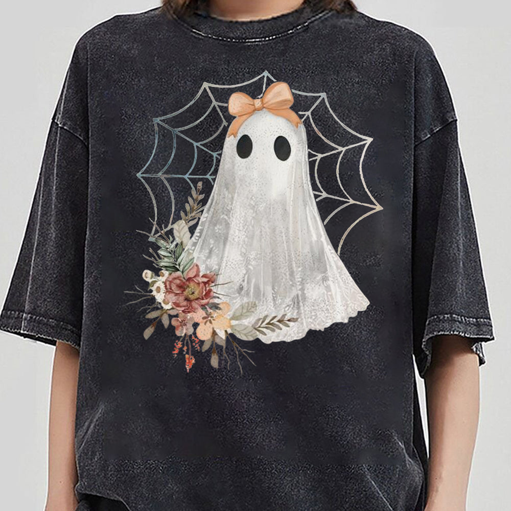Halloween Lace Ghost Shirt, Spooky Coquette Shirt, Girly Ghost Lacey Ghost Shirt, Spooky Season Shirt, Ghost Floral Halloween Mama, CCC