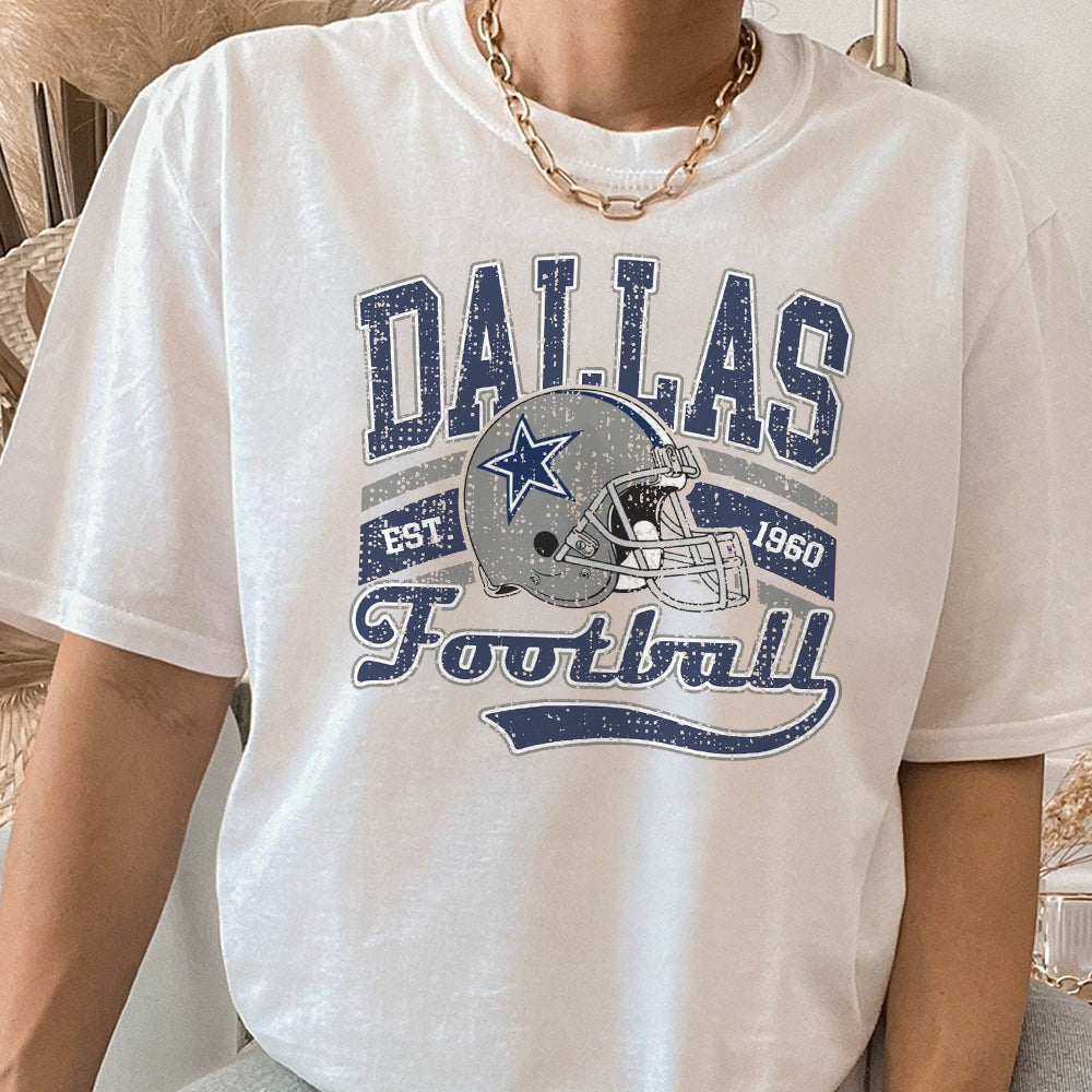 Retro Dallas Football Shirt, Cowboys Team Shirt, Vintage Texas Shirt, Dallas Football Tee, Cowboys Shirt, Oversized Dallas Team T-shirt HHH TDCAO