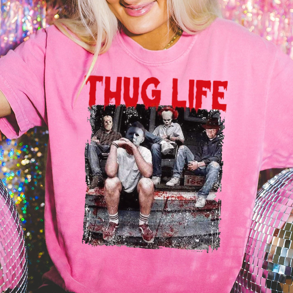 Thug Life Horror Movie Shirt, Friends Horror Characters Shirt, Horror Movie Killers Shirt, Scary Shirt, Halloween Shirt, Friend Horror Shirt  HW2008 04