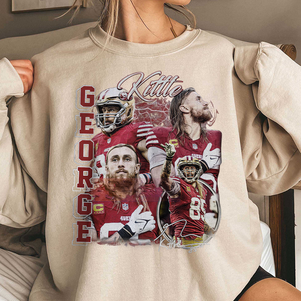 George Kittle 90s Vintage Bootleg T-Shirt, George Kittle shirt, Vintage Oversized Sport Tee, Retro American Football DDD