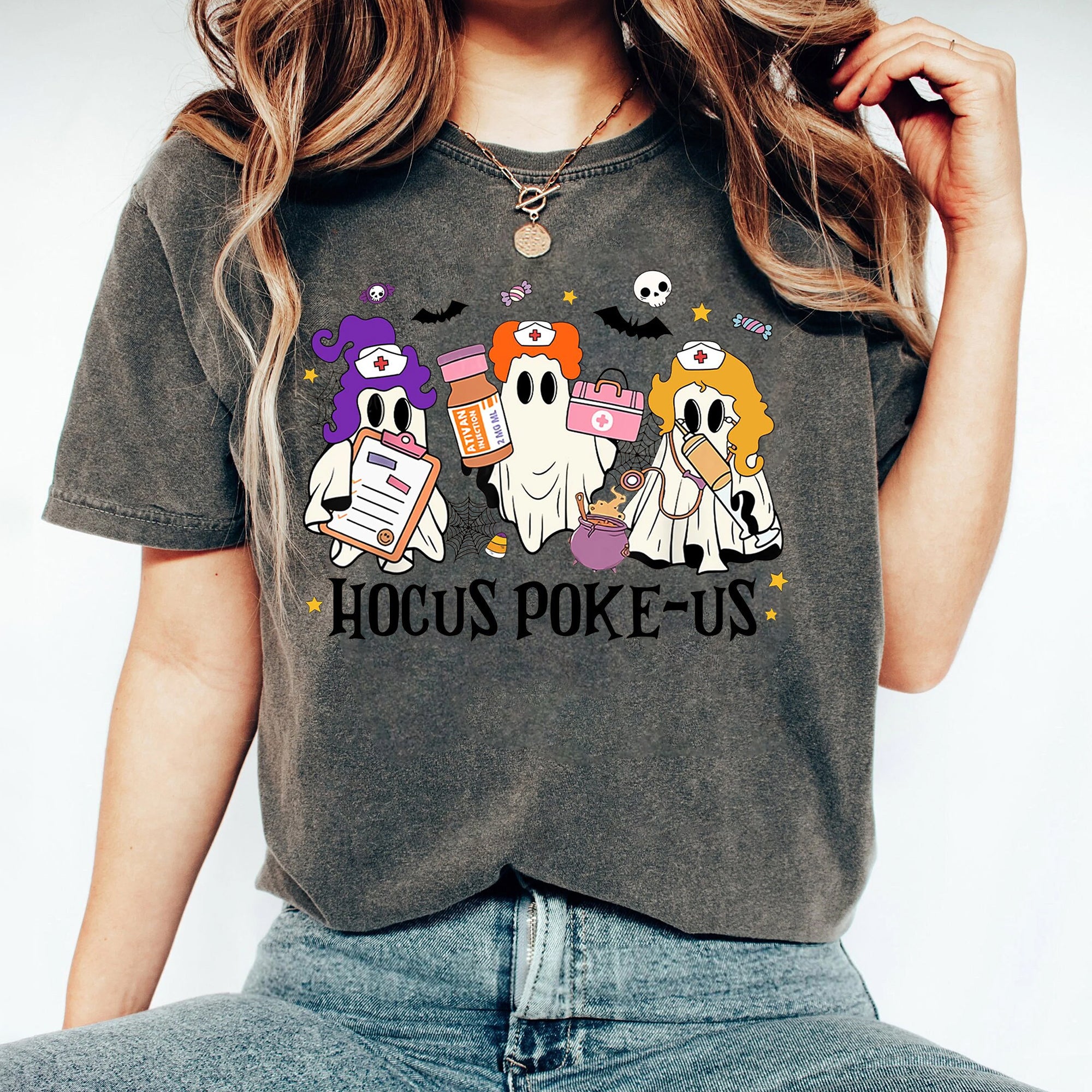 Hocus Poke-us Witch Nurse Halloween Shirt, Medical Lab Tech Halloween Shirt, ER Crew Shirt, Spooky Health Professional Shirt CCC