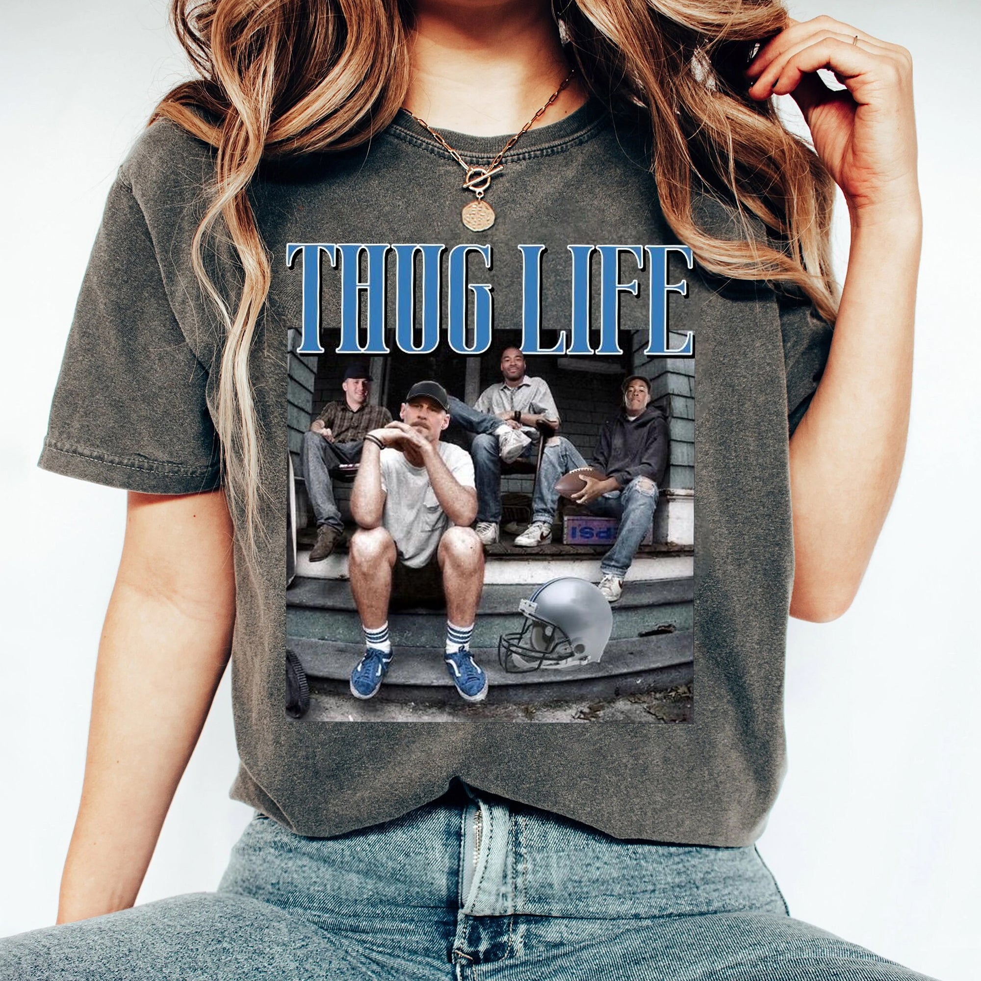 Detroit Lions Thug Life Dan Campbell Shirt  Detroit Lions Football Hoodie CCC