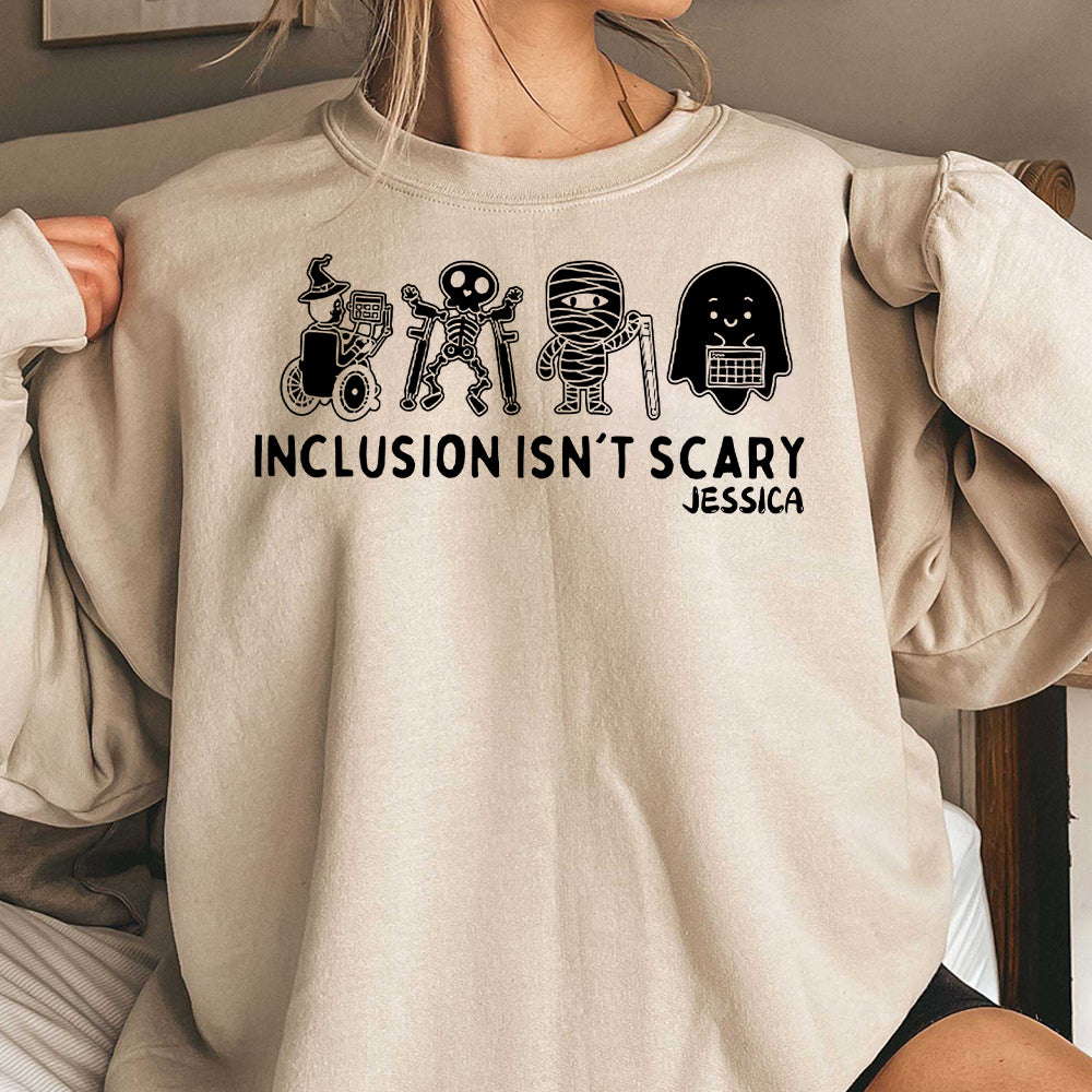 Inclusion Isn't Scary Short Sleeve Halloween Shirt  Sped Teacher Sweatshirt for Halloween  Inclusion Holiday Hoodies EEE