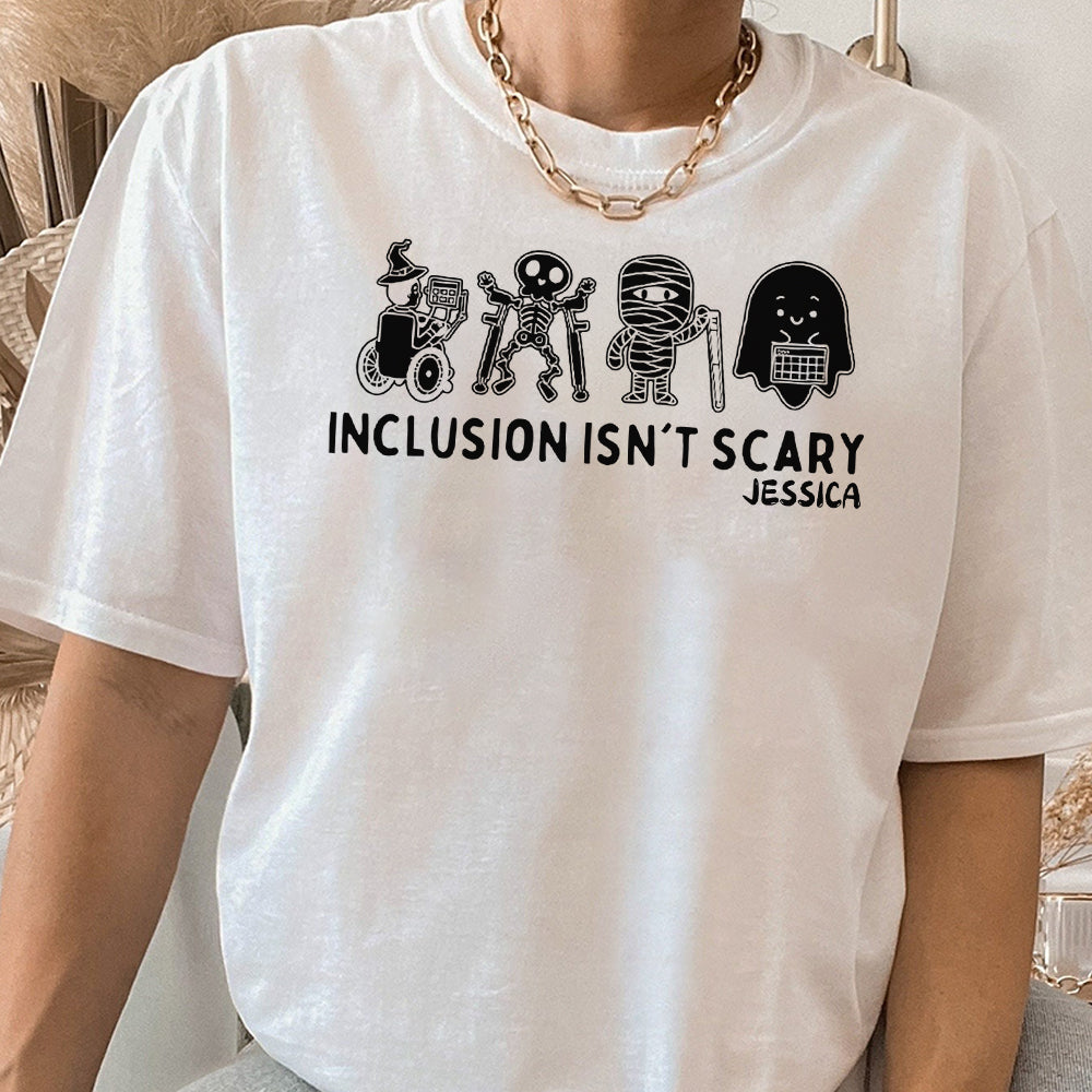 Inclusion Isn't Scary Short Sleeve Halloween Shirt  Sped Teacher Sweatshirt for Halloween  Inclusion Holiday Hoodies EEE